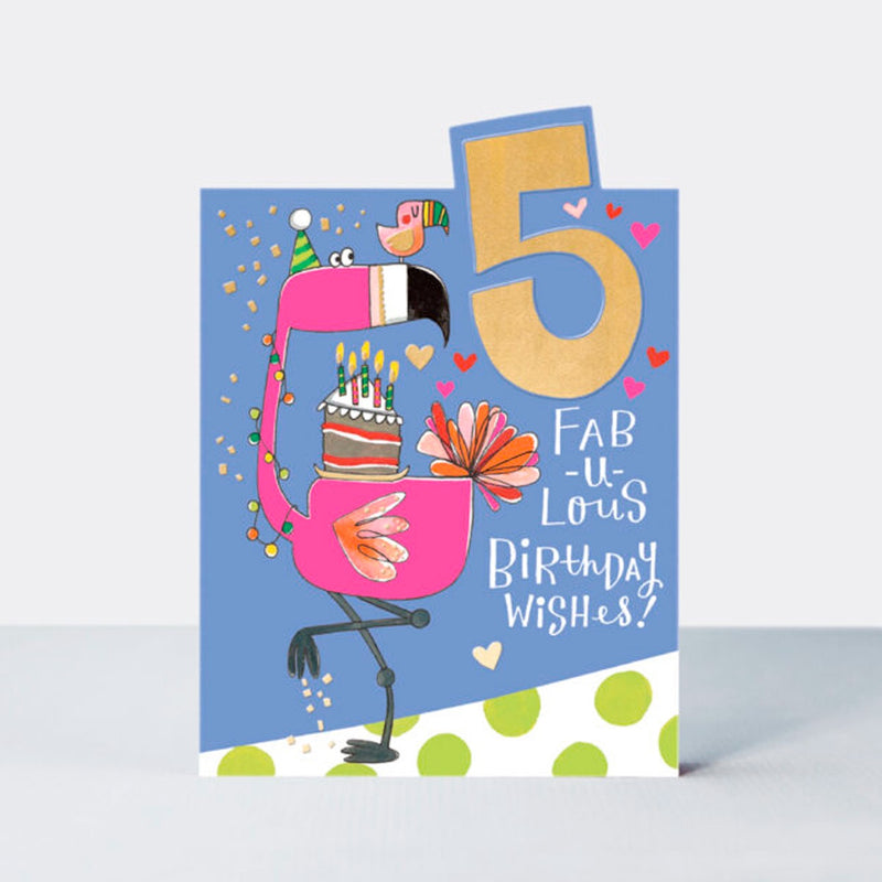 Rachel Ellen Designs | Birthday Card - Age 5 - FAB-U-LOUS