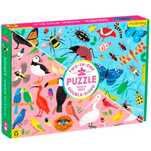 Mudpuppy | Two In 1 Double Sided Puzzle - Bugs & Birds