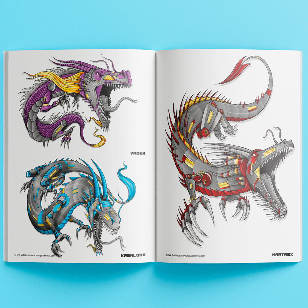 Hinkler | Manga to the Max - Drawing and Colouring Book: Dragons
