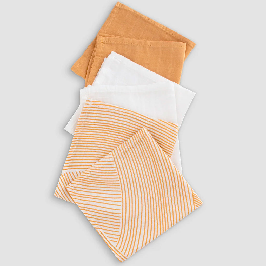 Little Bamboo | Muslin Wash Cloths  6 pack - Marigold