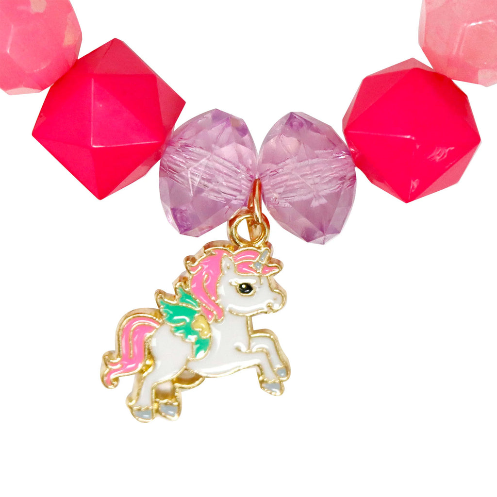 Pink Poppy | Unicorn Rainbow Pearl Bracelet