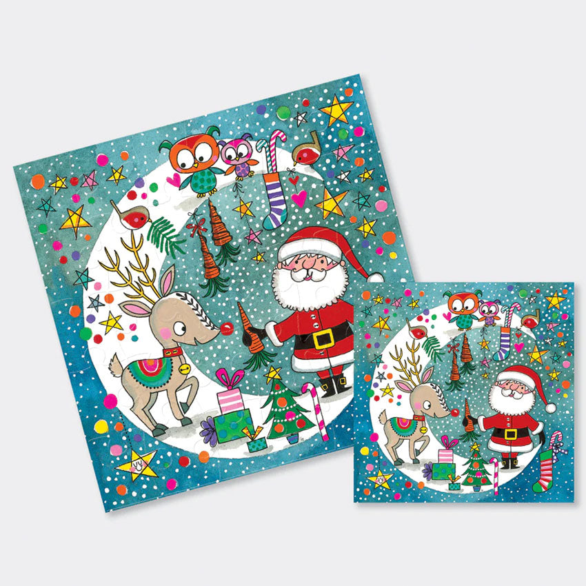 Rachel Ellen Design | Santa & Moon- Jigsaw Card