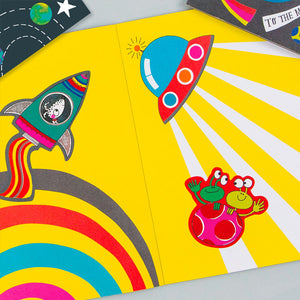 Rachel Ellen Designs | To The Moon - Sticker Scene + Colouring Book