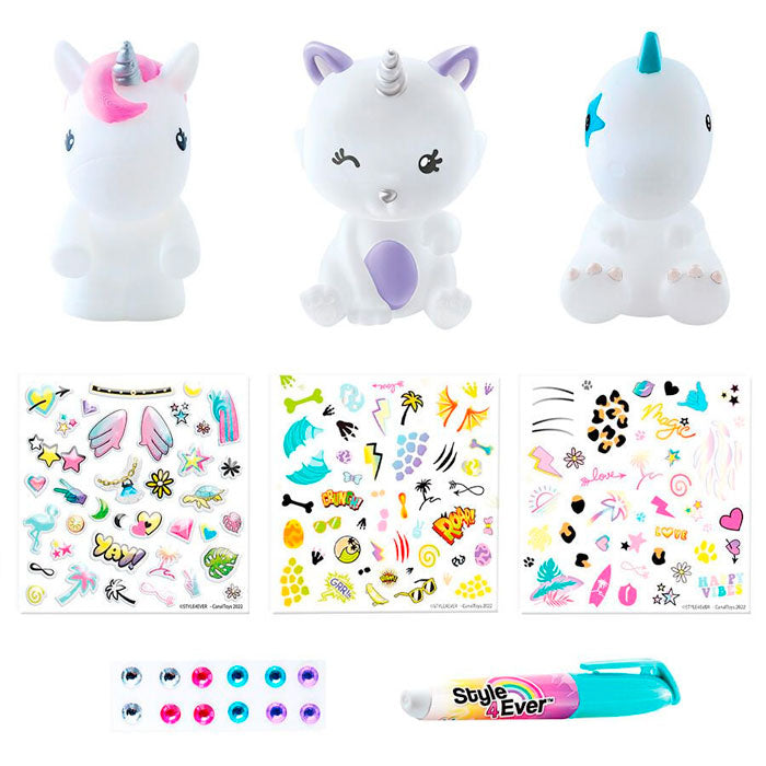 Canal Toys | DIY Mini Deco Unicorn - Glow In The Darkn - 3 Pack