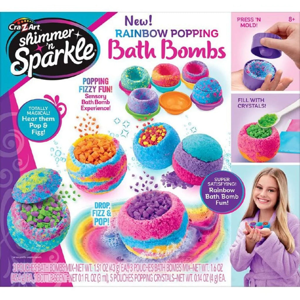 CraZart | Shimmer N Sparkle - Rainbow Popping Bath Bombs