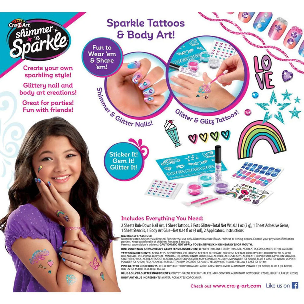 CraZart | Shimmer N Sparkle - Sparkling Glitter Tattoos & Nails