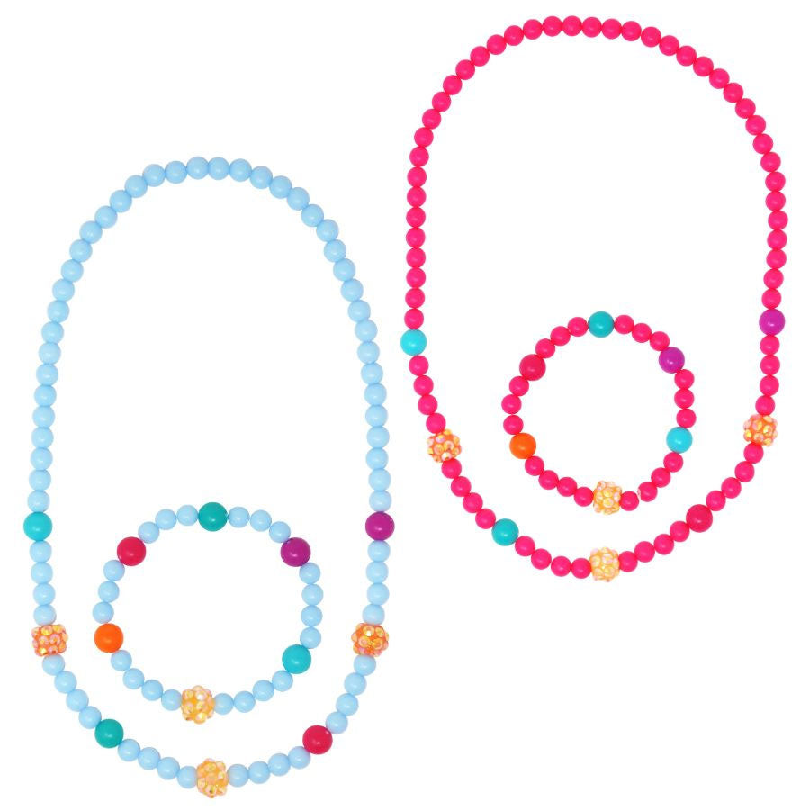 Pink Poppy | Sparkling Beads Necklace & Braclet Set