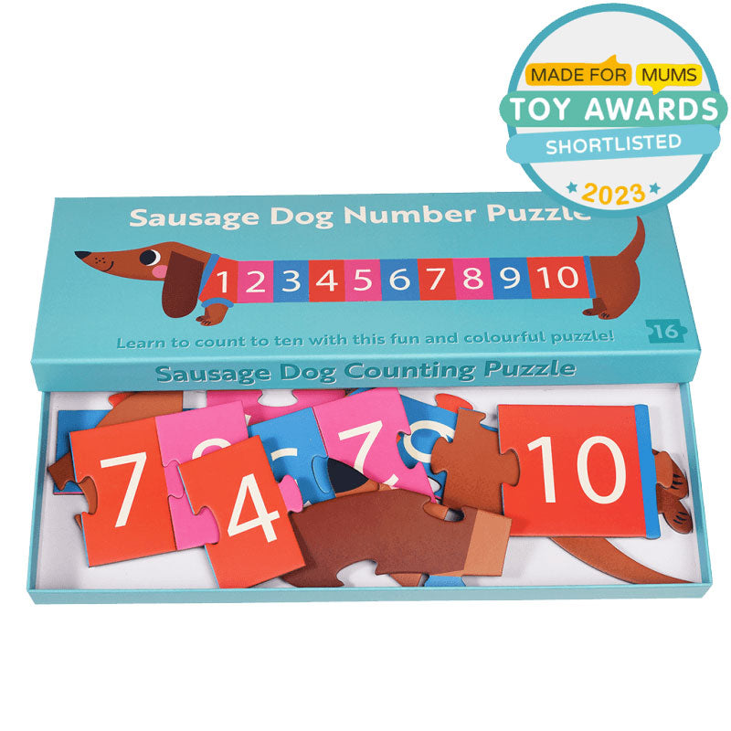 Rex London | Sausage Dog Number Puzzle - 16 Piece