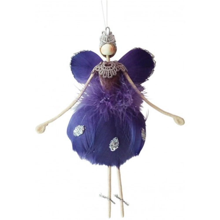 Urban Products | Violet Feather Hanging Angel 16cm
