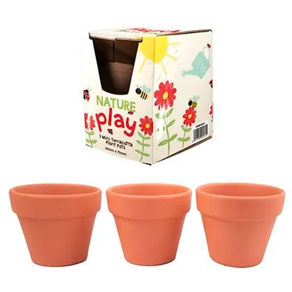 Nature Play | 3 Mini Terracotta Plant Pots