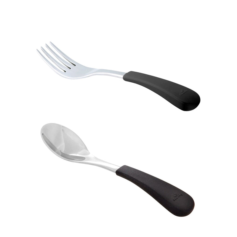 Avanchy | Stainless Steel & Silicone Spoon and Fork Set - Black