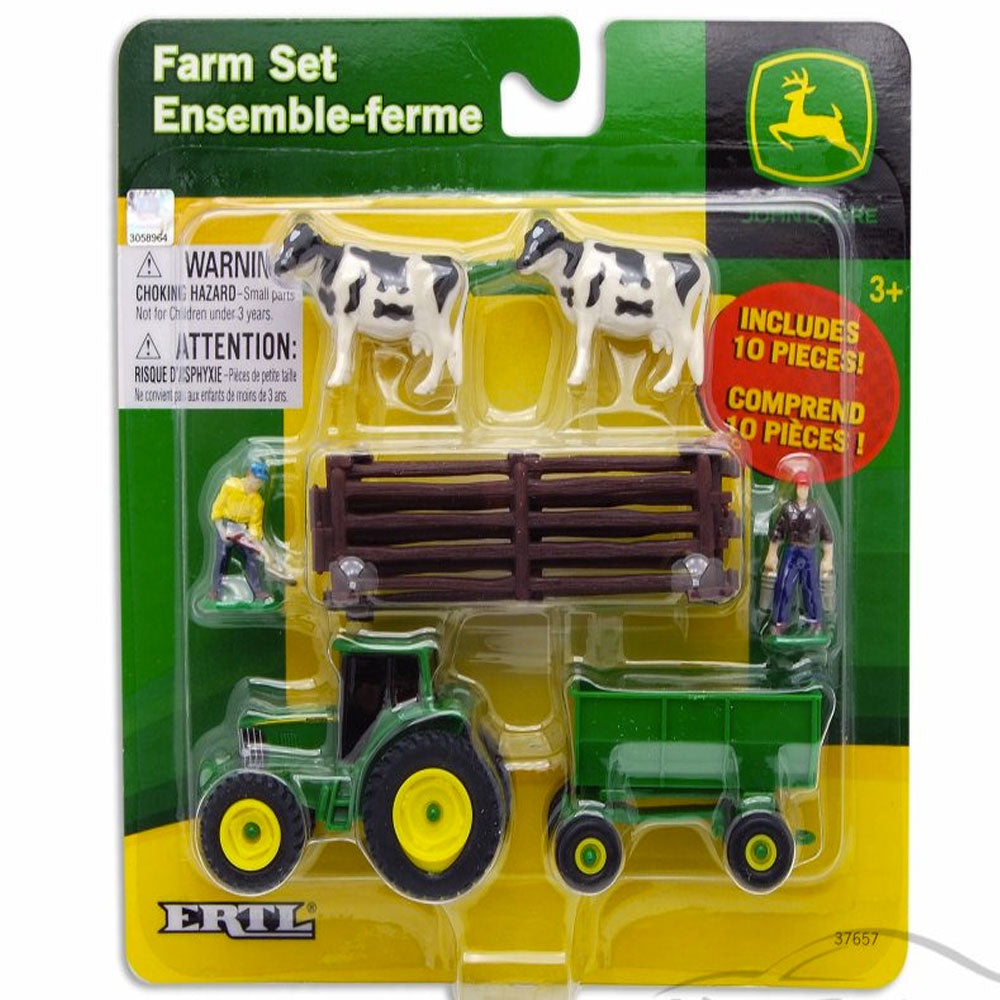 John Deere | 10 Piece Farm Set - Cows with Brown Fence
