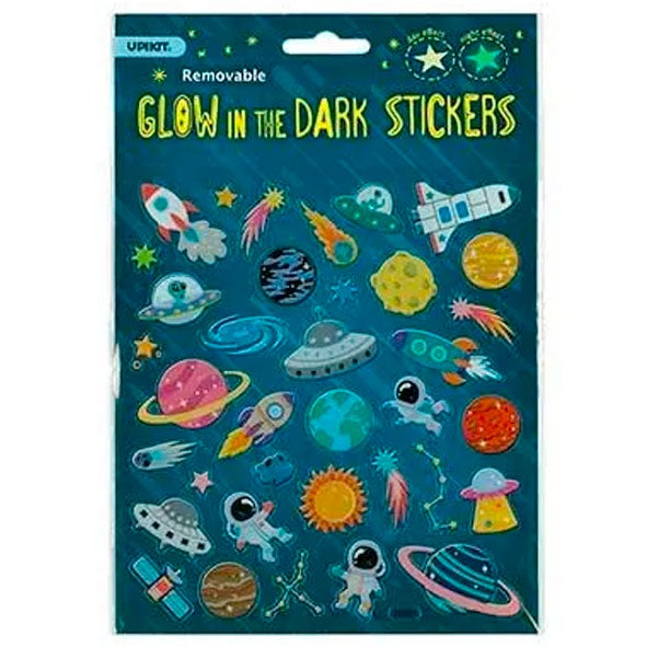 Upikit | Removable Glow in the Dark Stickers - Space