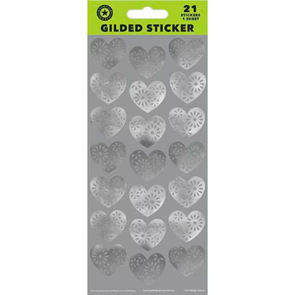 Sticker Sheet | Silver Hearts