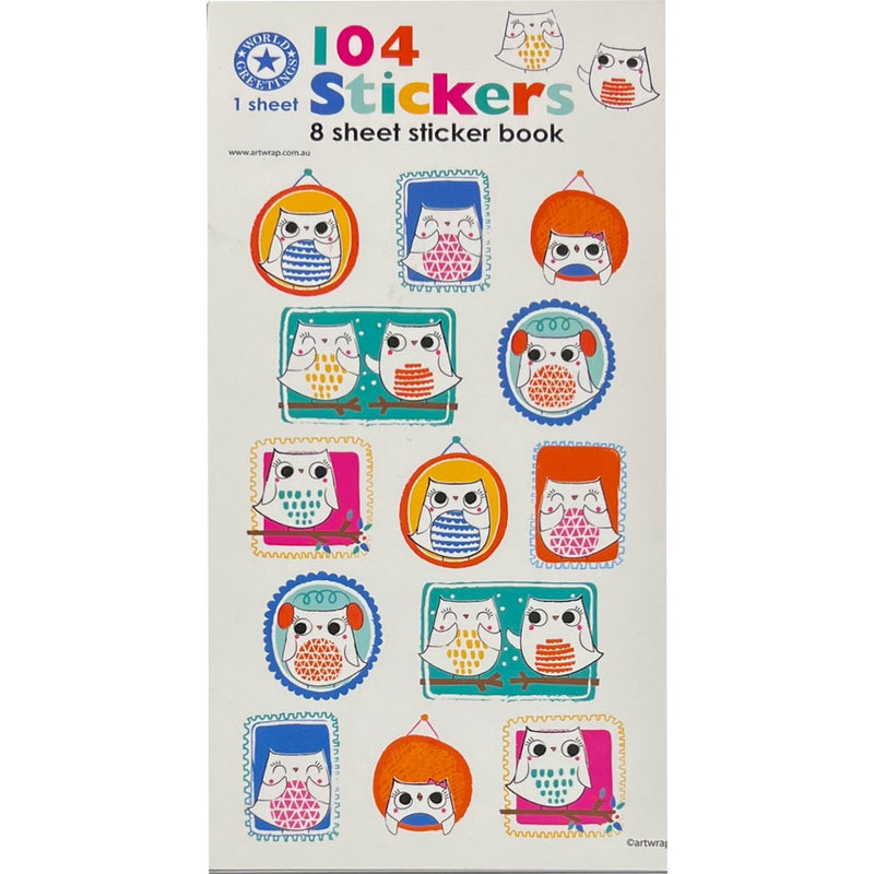 Sticker Book | 8 Sheets - Cute Owls