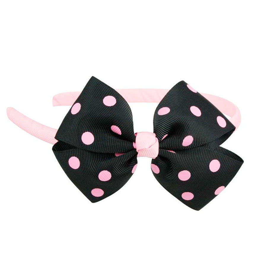 Pink Poppy | Polka Dot Bow Headband