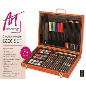 Art Advantage | Creative Wooden Box Set - 79 Pieces