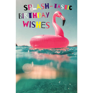 Birthday Card | Splash-tastic Birthday Wishes - Flamingo