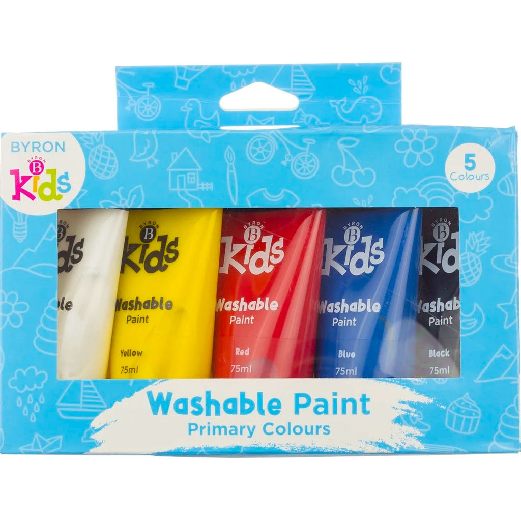 Byron Kids | Washable Paint 5 Pack - Primary Colours