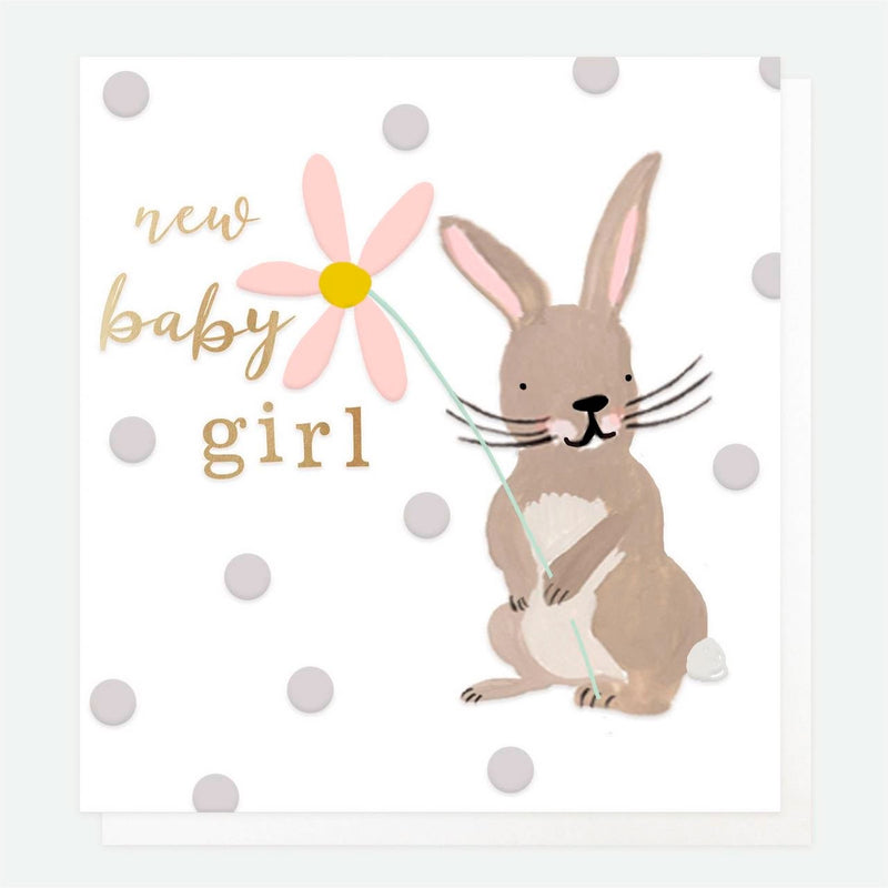 Caroline Gardner | New Baby Card - New Baby Girl Bunny