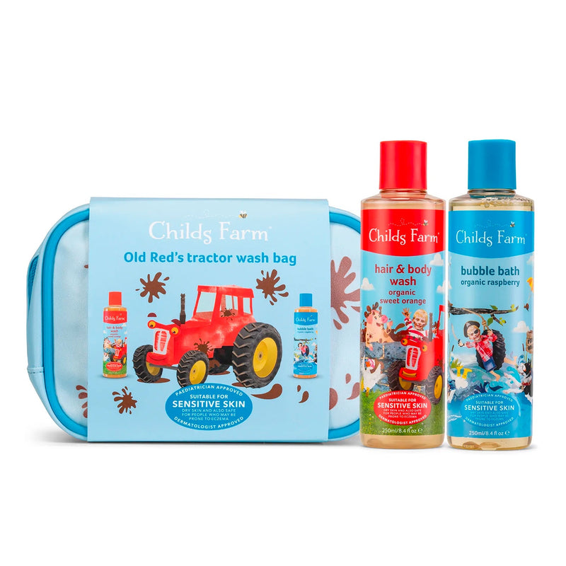 Childs Farm | Tractor Washbag Giftset - includes Bubble Bath and Body Wash