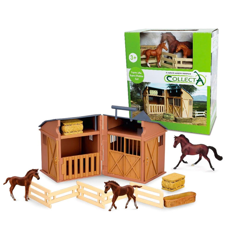Collecta | Boxed Set - Stable Playset - Animals & Accessories