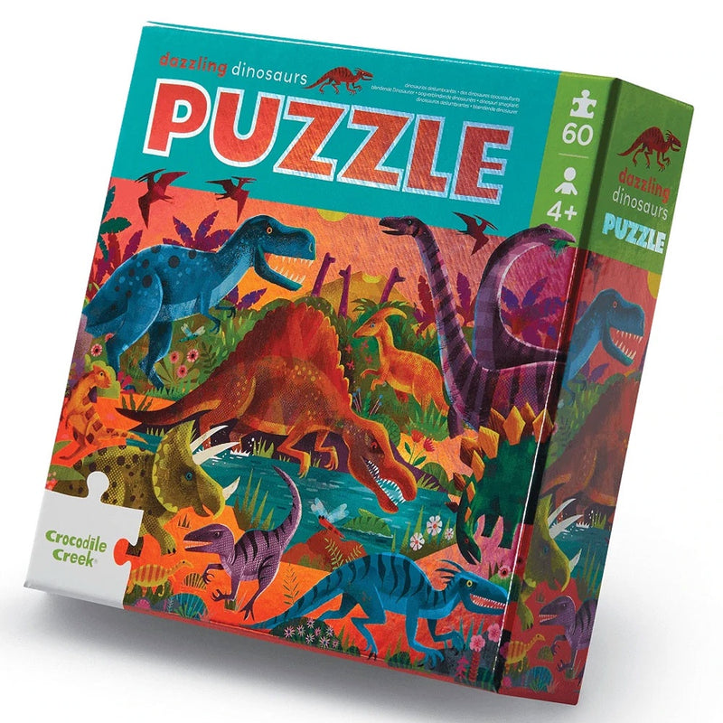 Crocodile Creek | Dazzling Dinos Foil Puzzle - 60 Piece