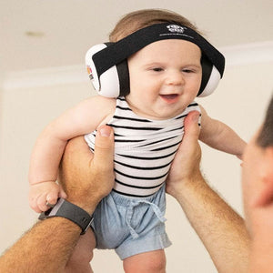 EMs | Baby Earmuffs - White with Black Band