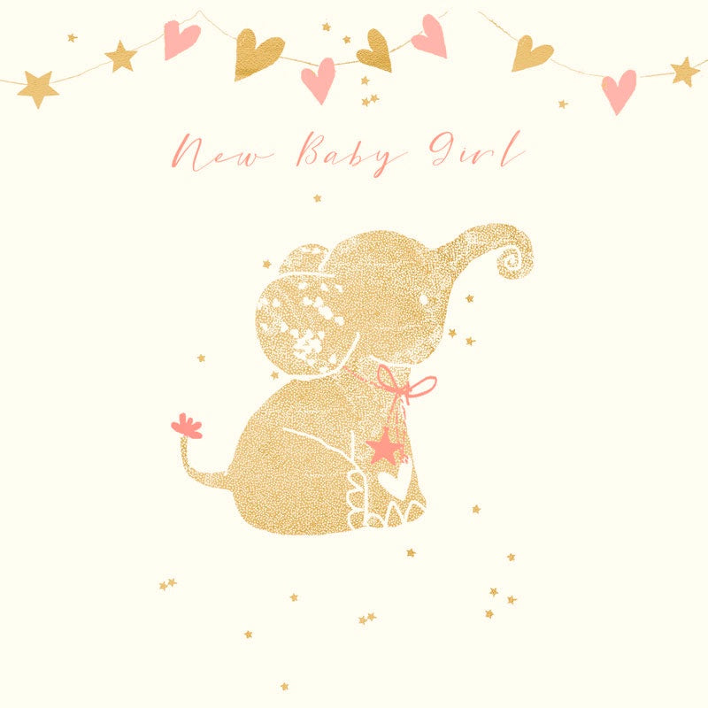 Hammond Gower | New Baby Card - Girl Elephant