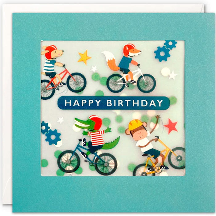 James Ellis | Shakies Birthday Cards Happy Birthday - Animals On Bikes