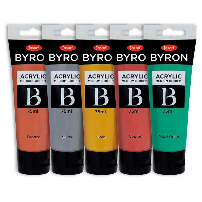 Jasart | Byron 5 Piece Acrylic Paint Tubes - Metallic