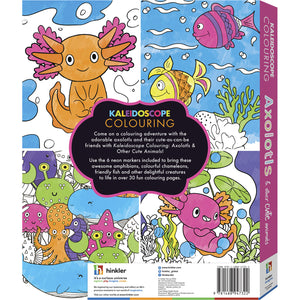 Hinkler | Kaleidoscope Colouring - Axolotls and Other Cute Animals