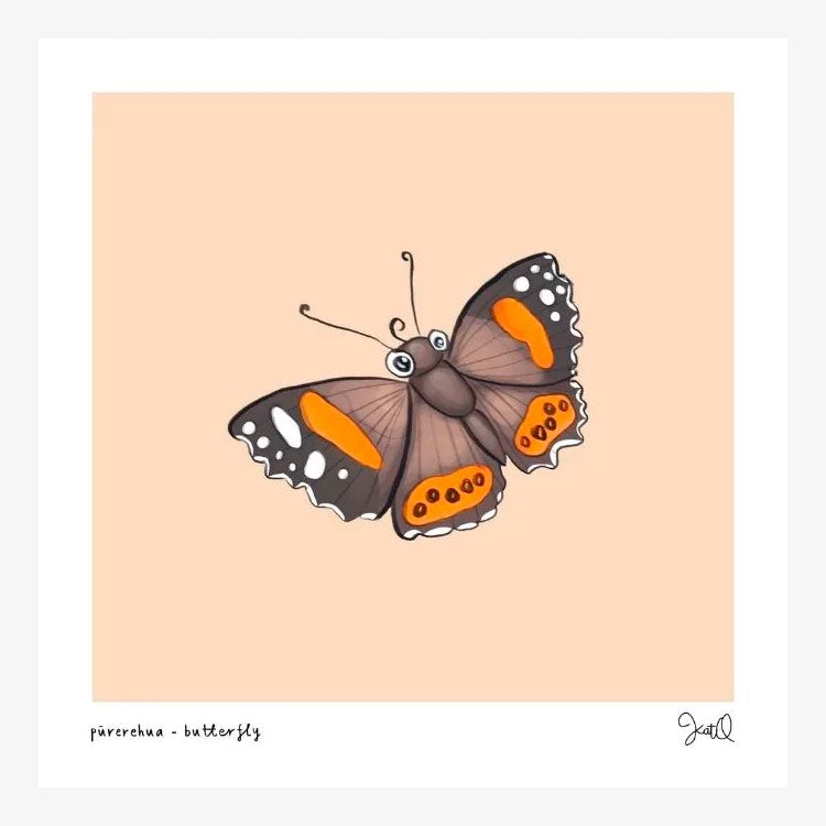 Kuwi | 21cm Print - Pūrerehua - Butterfly