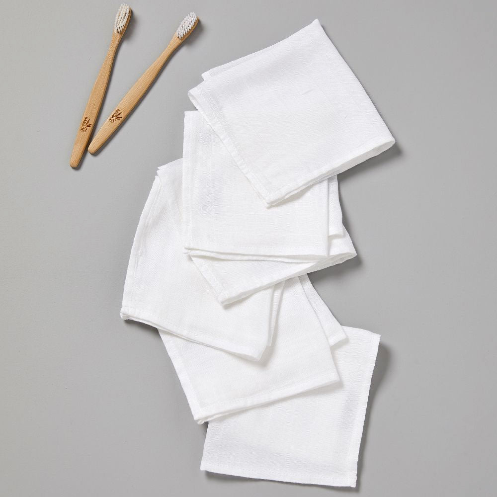 Little Bamboo | Muslin Wash Cloths 6 Pack - Natural