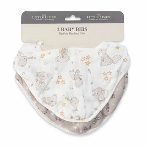 The Little Linen Company | Dribble Bandana Bibs 2pk - Cheeky Koala