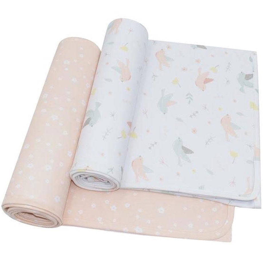 Living Textiles | 2 Pack Jersey Wraps - Ava / Blush Floral