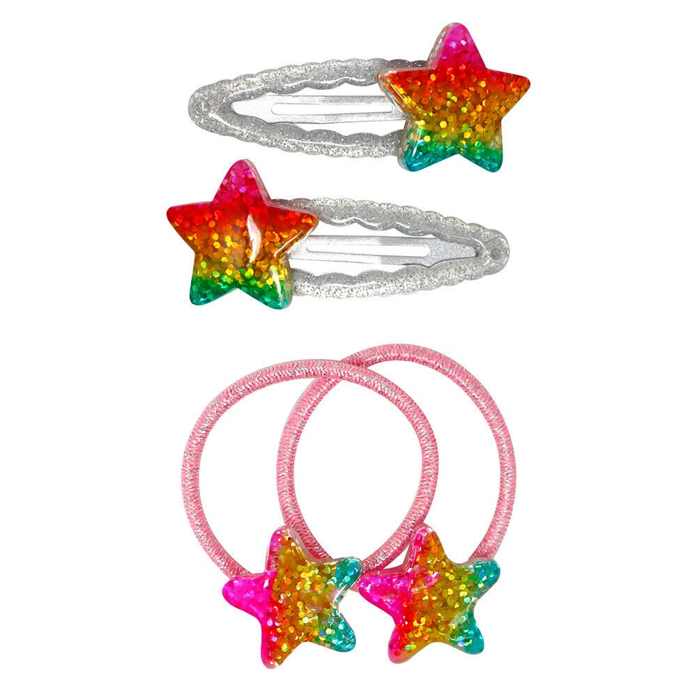 Pink Poppy | Rainbow Star Sparkly - Hair Accessories