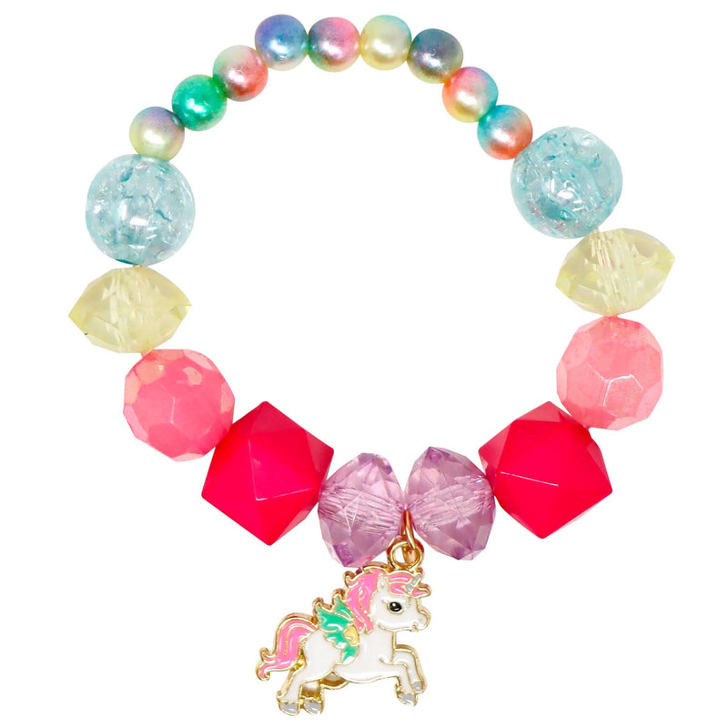 Pink Poppy | Unicorn Rainbow Pearl Bracelet