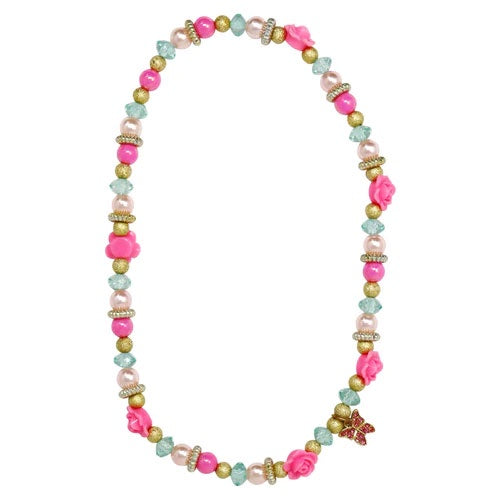 Pink Poppy | Butterfly Flower Necklace
