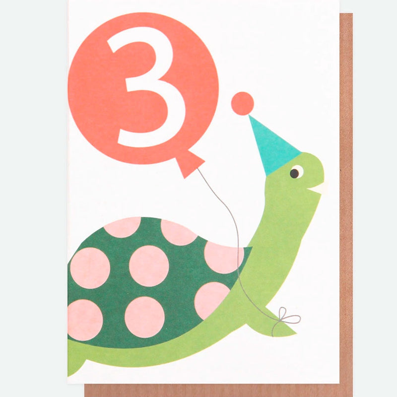 Caroline Gardner | Birthday Cards Age 3 - Turtle