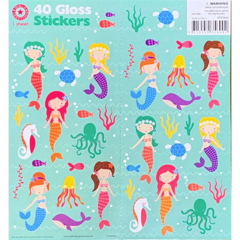Sticker Sheet | Puffy Stickers - Mermaid Friends